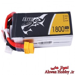 باتری 4 سل 14.8 ولت 1800 ميلي آمپر 75C مخصوص FPV Racing ساخت Tattu