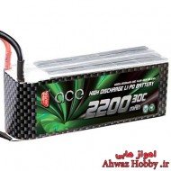 باتری 4 سل 14.8 ولت 2200 ميلي آمپر 30C لیتیوم پلیمر ساخت Gens Ace