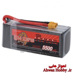 باتری Wild Scorpion لیتیوم پلیمر 4 سل - 5500mah و دیس شارژ 45C