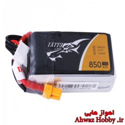 باتری لیتیوم پلیمر 3 سل 850mAh با تخلیه دیس شارژ 45C ساخت Tattu