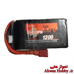 باتری لیتیوم پلیمر 3 سل 1200mAh و تخلیه دیس شارژ 45C ساخت Wild Scorpion