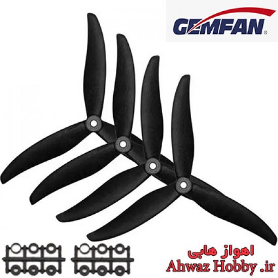 ملخ 7035 سه پر مدل ABS اورجینال Gemfan پک 4 تایی به همراه بوش شافت