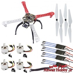 فریم بدنه کیت کوادکوپتر F450-COMBO دارای موتور براشلس و اسپیدکنترل و ملخ