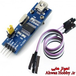 ماژول مبدل و پروگرامر USB to TTL با چیپ PL2303TA دارای پورت رابط Mini Usb و خروجی 4 پین همراه کابل 