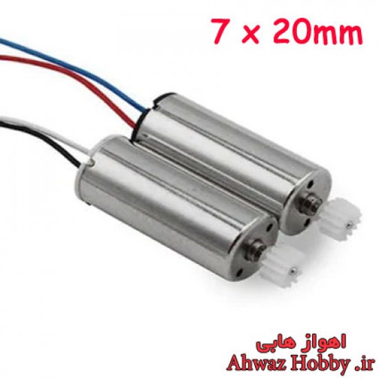 میکرو موتور کواد کوپتر کورلس Coreless 720 یک جفت سایز 7x20mm دارای چرخ دنده ویژه کواد کوپتر سایما Syma-X5-X5C میکرو موتور کواد کوپتر کورلس Coreless 720 یک جفت سایز 7x20mm دارای چرخ دنده ویژه کواد کوپتر سایما Syma-X5-X5C