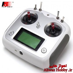 رادیو کنترل 10 کانال فلای اسکای FS-i6S تاچ اسکرین تراتل وسط همراه رسیور 6 کانال دارای i-BUS ساخت شرکت FlySky مخصوص هواپیمای مدل و مسابقه ای