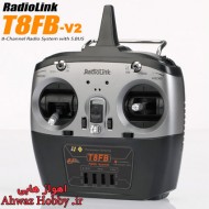رادیو کنترل 8 کانال T8FB رادیولینک ورژن 3 اندروید ساپورت همراه رسیور جدید دارای S.BUS و PPM ساخت شرکت RadioLink مخصوص هواپیمای مدل و مسابقه ای