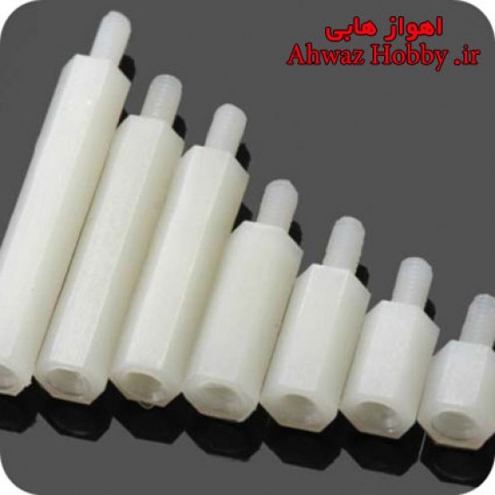 اسپیسر پلاستیکی M3 سایز 3 نری مادگی به طول 18mm